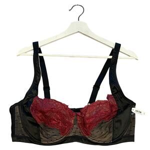 Adore Me Lace Underwire Sheer Bra 38DD Mesh Full Cup Support Feminine Romantic
